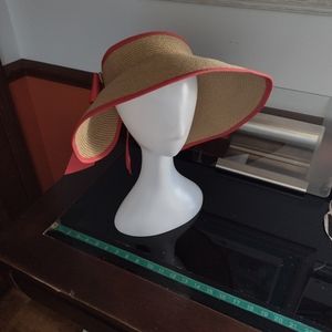 Main Street Collection Packable Women's Straw Hat Size Adjustable New